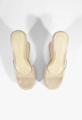 Dalle Vinyl Raffia Wedge Sandal