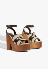 Rita Cutout Linen Sandal
