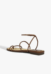 Kaya Brown Leather Flat Sandal
