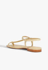 Lisa Beige Suede Flat Sandal